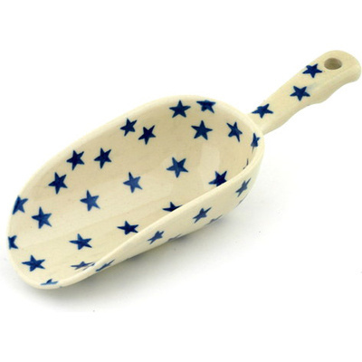 Polish Pottery Scoop 9&quot; Starburst Americana