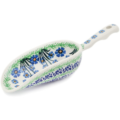 Polish Pottery Scoop 9&quot; Wildflower Pond