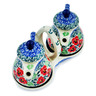 Polish Pottery Seasoning Set 6&quot; Red Pansy