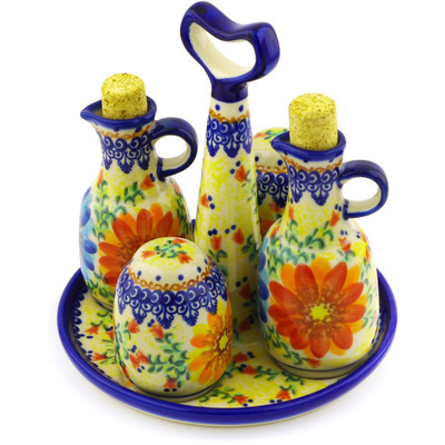 Polish Pottery Seasoning Set 7&quot; UNIKAT