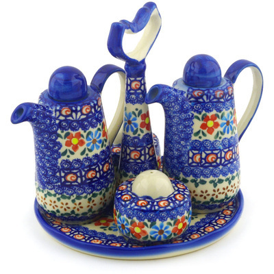 Polish Pottery Seasoning Set 7&quot; UNIKAT