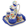 Polish Pottery Seasoning Set Wreath Of Bells