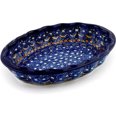 Polish Pottery Serving Bowl 10&quot; Blue Horizons