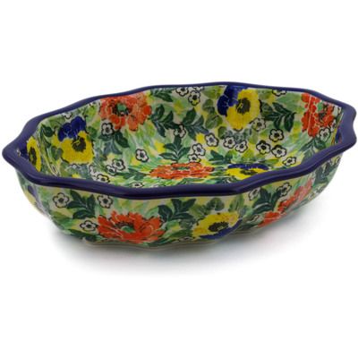 Polish Pottery Serving Bowl 11&quot; Breathtaking UNIKAT