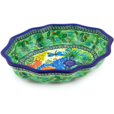 Polish Pottery Serving Bowl 11&quot; Garden Delight UNIKAT