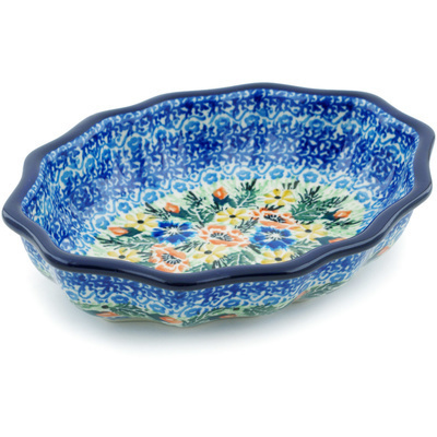 Polish Pottery Serving Bowl 7&quot; Dream Wreath UNIKAT