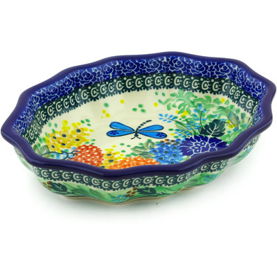 Polish Pottery Serving Bowl 7&quot; Garden Delight UNIKAT