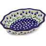 Polish Pottery Serving Bowl 9&quot; Bleeding Heart Peacock