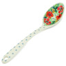 Polish Pottery Serving Spoon 13&quot; Candy Red Poppy UNIKAT