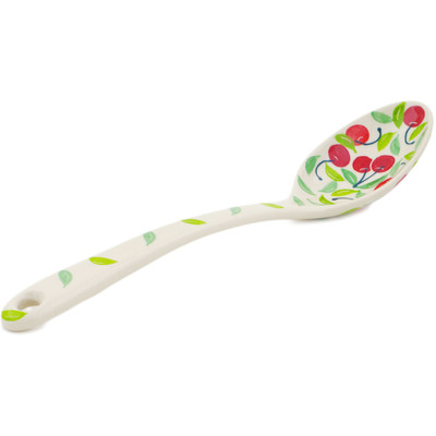Polish Pottery Serving Spoon 13&quot; Cherry Sweet