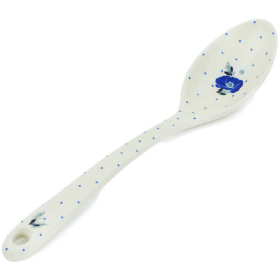 Polish Pottery Serving Spoon 13&quot; Daisy Crown