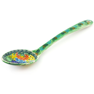 Polish Pottery Serving Spoon 13&quot; Garden Delight UNIKAT