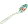 Polish Pottery Serving Spoon 13&quot; Lovely Hibiscus UNIKAT