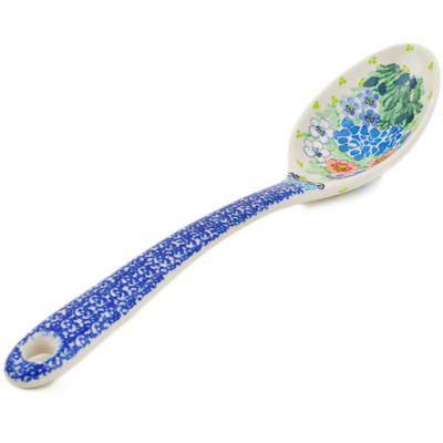 Polish Pottery Serving Spoon 13&quot; Spring Joy UNIKAT