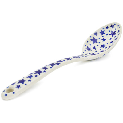 Polish Pottery Serving Spoon 13&quot; Starlight