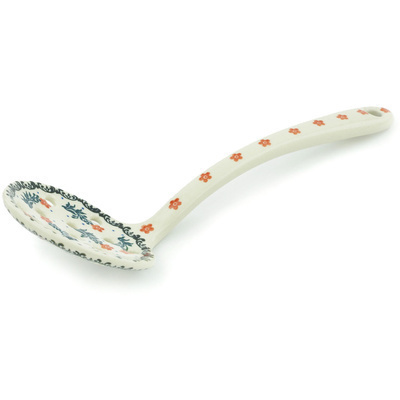 Polish Pottery Serving Spoon with Holes 13&quot; Peek A Boo