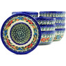 Polish Pottery Set of 12 Bowls 5&quot; Ring Of Flowers UNIKAT