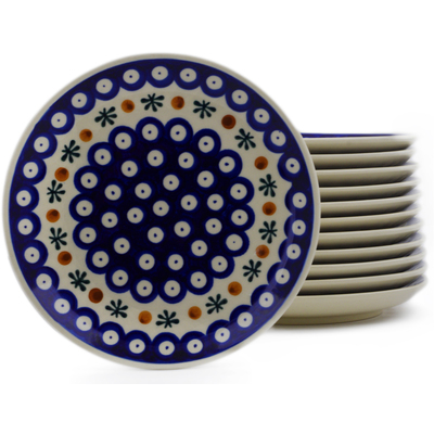 Polish Pottery Set of 12 dessert plates Mosquito