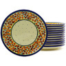 Polish Pottery Set of 12 Plates 7&quot; Russett Floral