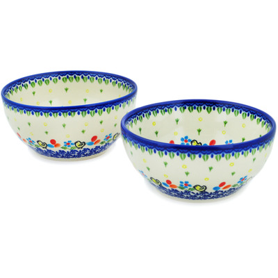 Polish Pottery Set of 2 Bowls  Cuteness Hatches