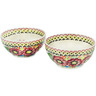 Polish Pottery Set of 2 Bowls  Still Meadow UNIKAT