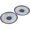 Polish Pottery Set of 2 dessert plates Blue Cornflower