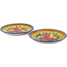 Polish Pottery Set of 2 dessert plates Poppy Love UNIKAT