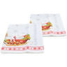 Textile Cotton Set of 2 Kitchen Towels 24&quot; Cheerful Santa Red