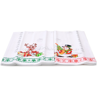 Textile Cotton Set of 2 Kitchen Towels 24&quot; Reindeer And Snowman