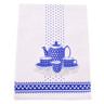 Textile Cotton Set of 2 Kitchen Towels 24&quot; Tea Party Blue