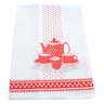 Textile Cotton Set of 2 Kitchen Towels 24&quot; Tea Party Red