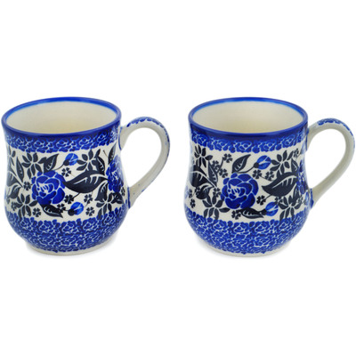 Polish Pottery Set of 2 Mugs Midnights