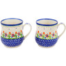 Polish Pottery Set of 2 Mugs Spring Flowers