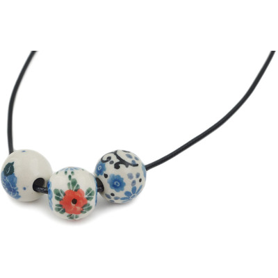 Polish Pottery Set of 3 beads Flower Mix