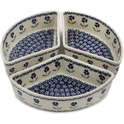 Polish Pottery Set of 3 Bowls Mariposa Lily