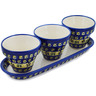 Polish Pottery Set of 3 Planters 11&quot; Stargazer Fields