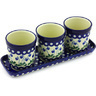 Polish Pottery Set of 3 Planters 12&quot; Bleeding Heart Peacock