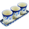 Polish Pottery Set of 3 Planters 12&quot; Blue Spring