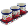 Polish Pottery Set of 3 Planters 12&quot; Spring Blossom Harmony UNIKAT