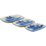 Polish Pottery Set of 3 Platters Blue Poppy Dream UNIKAT