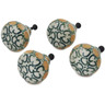 Polish Pottery Set of 4 Drawer Pull Knobs 1-1/2 inch Autumn Wheatfields