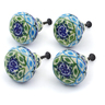 Polish Pottery Set of 4 Drawer Pull Knobs 1-1/2 inch Aztec Eyes