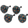 Polish Pottery Set of 4 Drawer Pull Knobs 1-1/2 inch Emerald Peacock