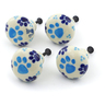 Polish Pottery Set of 4 Drawer Pull Knobs 1-1/2 inch Kitty Love
