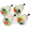 Polish Pottery Set of 4 Drawer Pull Knobs Butterfly Vine