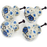 Polish Pottery Set of 4 Drawer Pull Knobs Dance With Joy