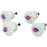 Polish Pottery Set of 4 Drawer Pull Knobs Happy Mice Kids