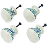 Polish Pottery Set of 4 Drawer Pull Knobs Light Hearted