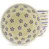 Polish Pottery Set of 6 Bowls 7&quot; Daisy Dots