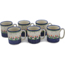 Polish Pottery Set of 6 Mugs Spring Flowers